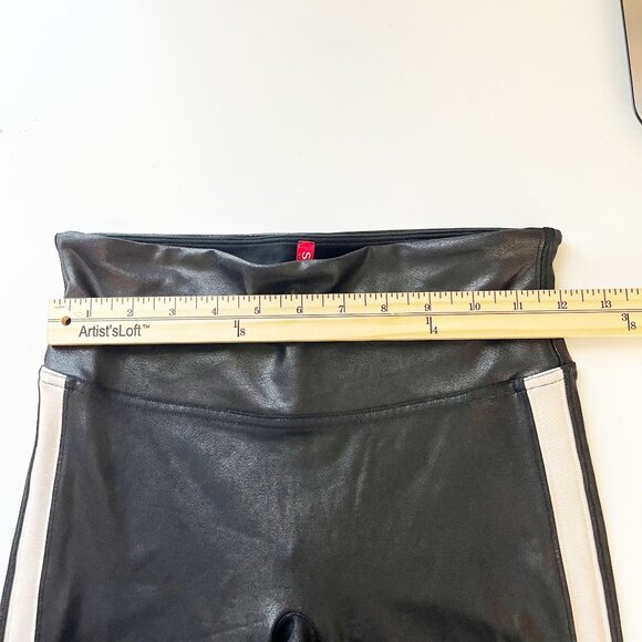 Spanx Faux Leather Tuxedo Stripe Skinny Fit Leggings - Size Small - Picture 5 of 7